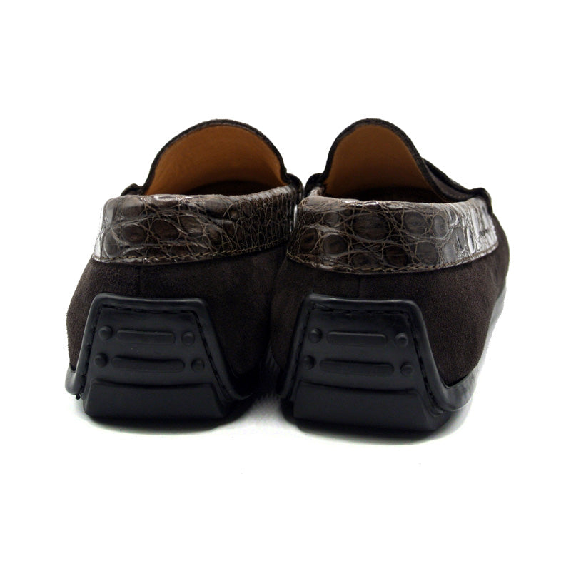 31-160-NIC MONZA  Genuine Crocodile skin & calf Driver driving mocs shoes men's