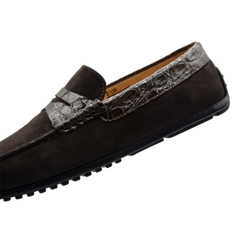 31-160-NIC MONZA  Genuine Crocodile skin & calf Driver driving mocs shoes men's
