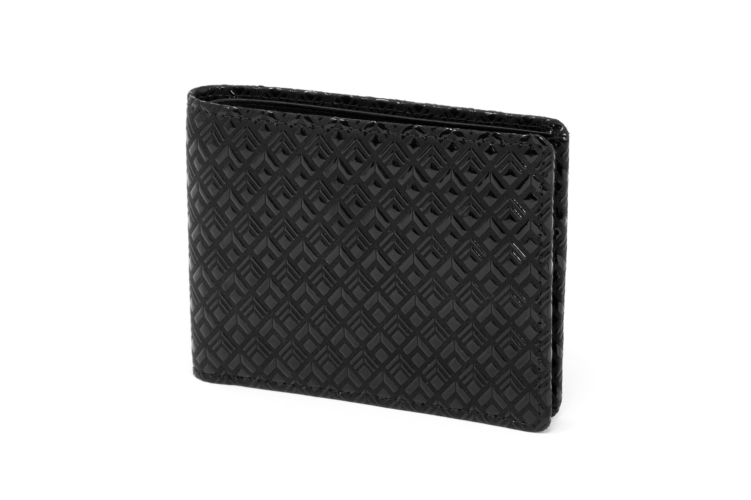 Men's Folded Wallet - Diamond Frame Inden Japan Deer skin leather Bi-Fold