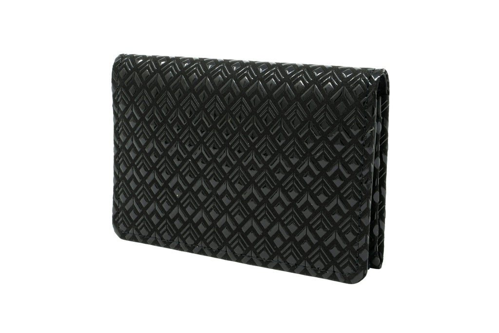 Business Card Case - Diamond Frame Inden Japan Unisex leather