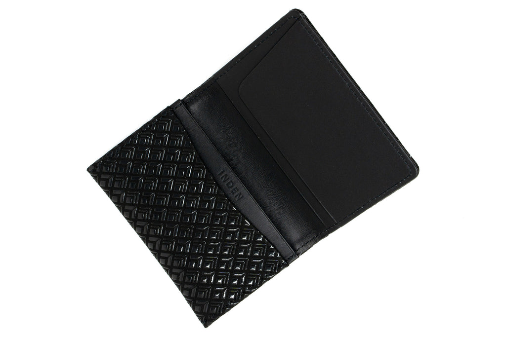 Business Card Case - Diamond Frame Inden Japan Unisex leather