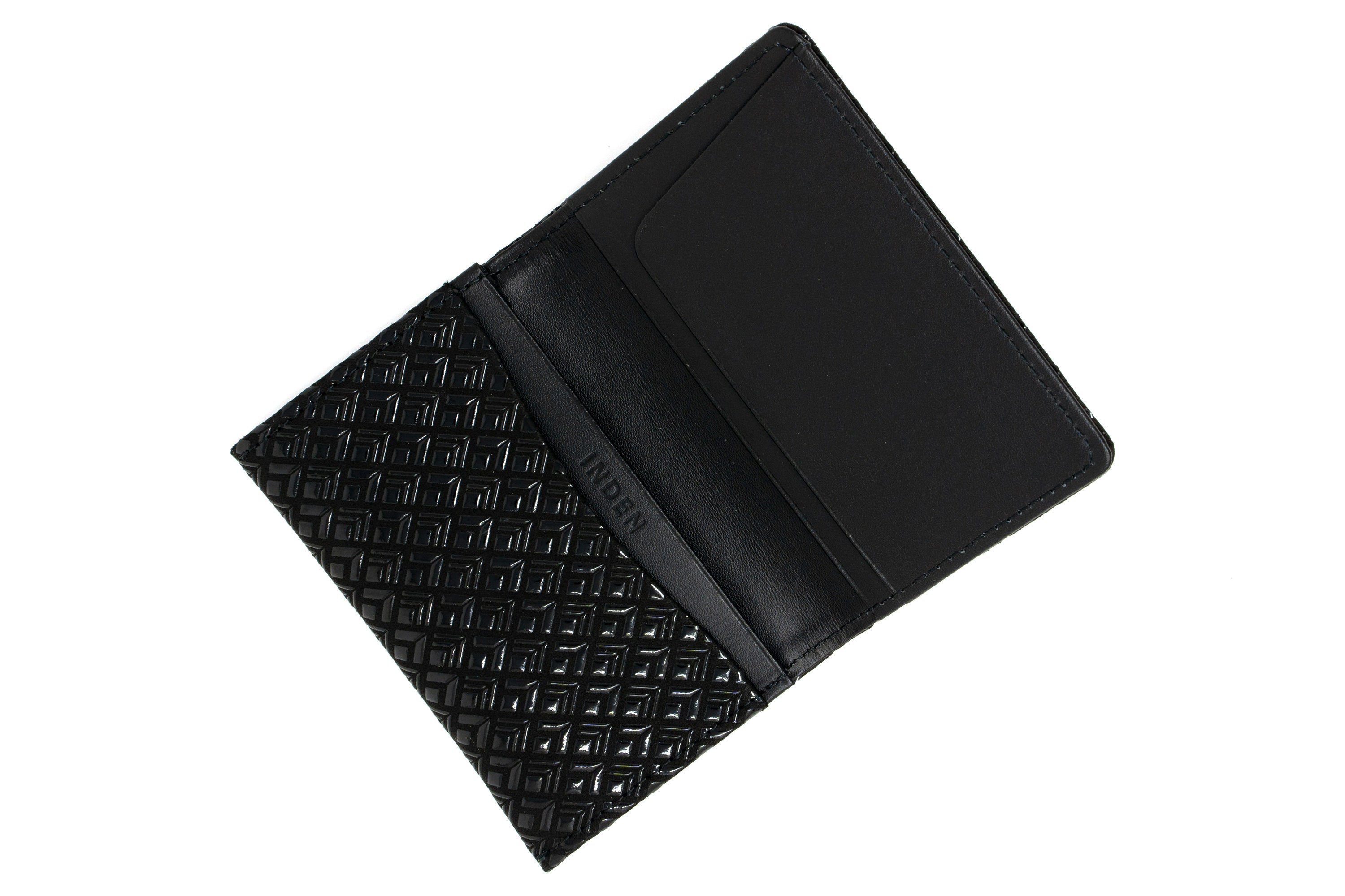Business Card Case - Diamond Frame Inden Japan Unisex leather