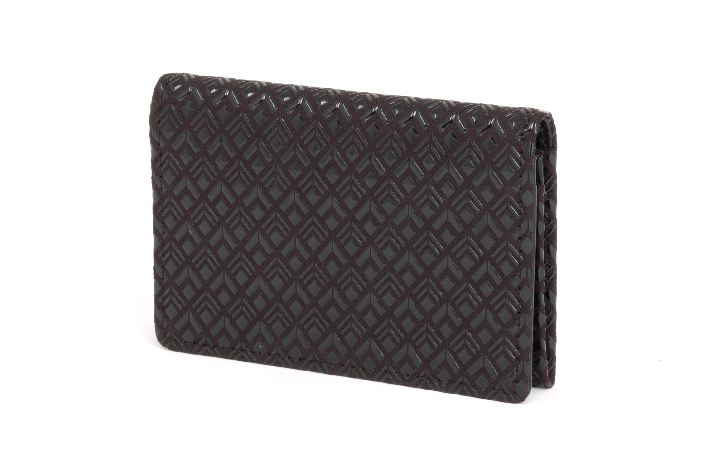 Business Card Case - Diamond Frame Inden Japan Unisex leather