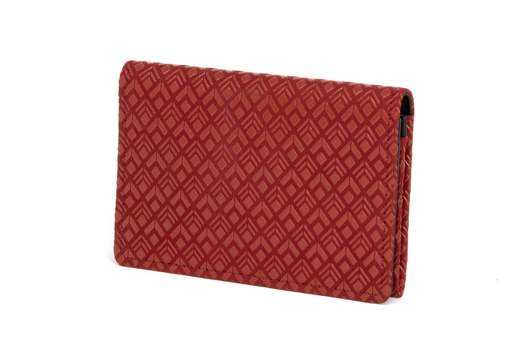 Business Card Case - Diamond Frame Inden Japan Unisex leather