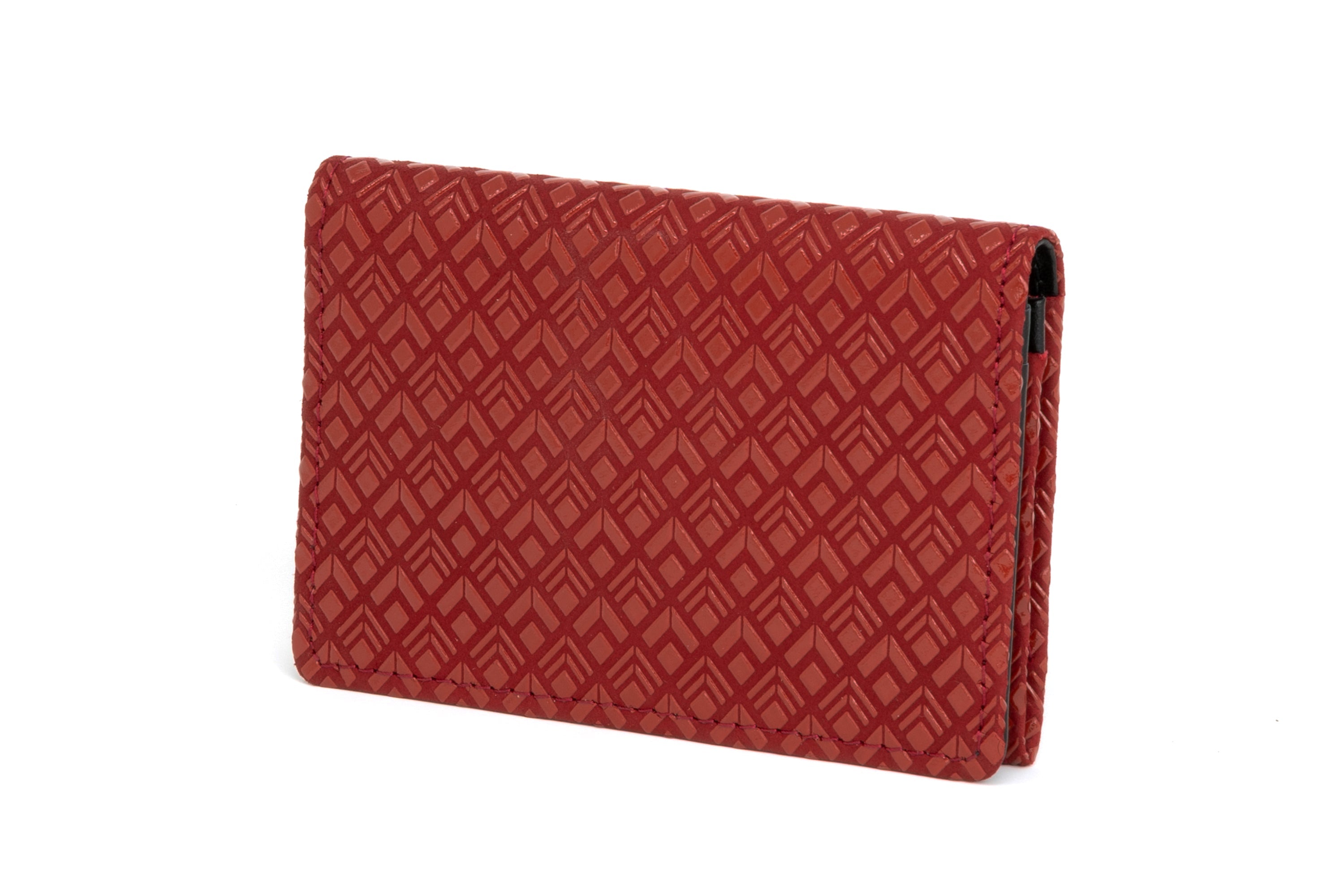 Business Card Case - Diamond Frame Inden Japan Unisex leather