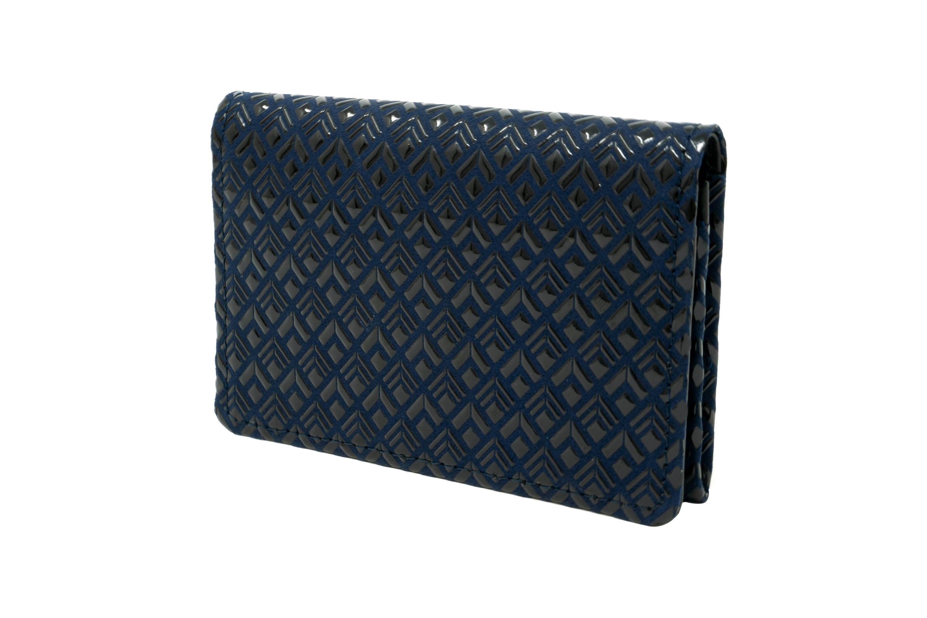 Business Card Case - Diamond Frame Inden Japan Unisex leather