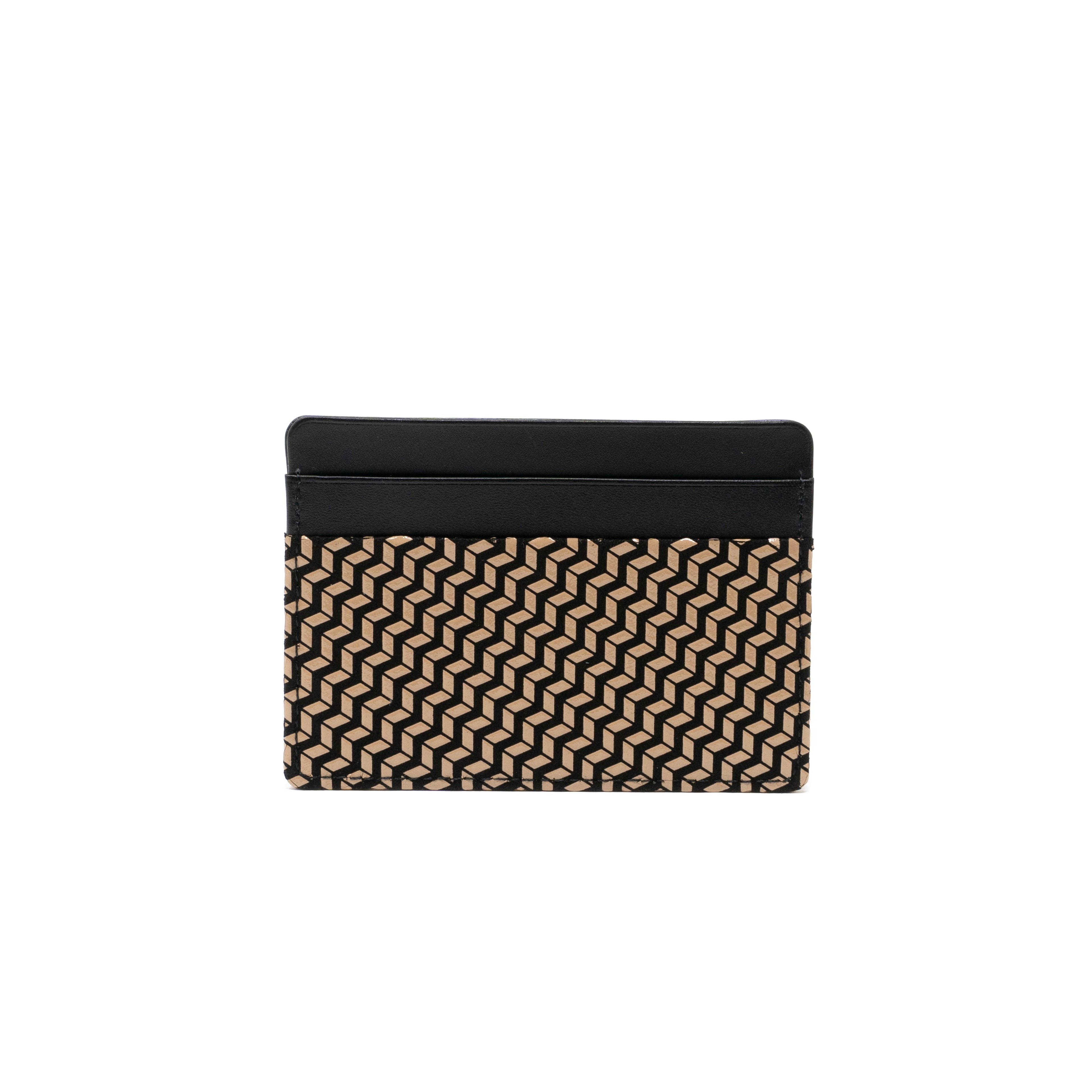 Card Case - Chevron-S INDEN Japan deer cow leather
