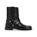 Loewe Campo Biker Shearling Boots ladies black moto leather studs silver