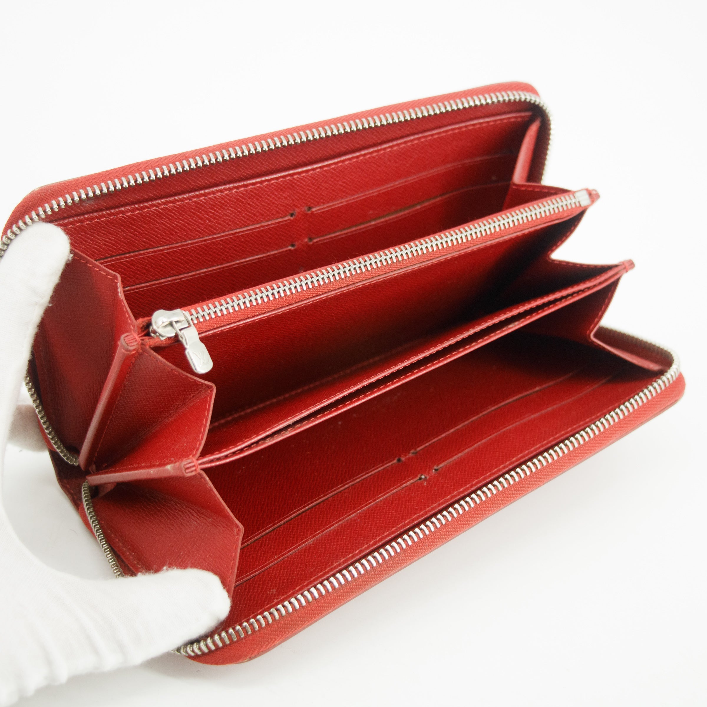 Louis Vuitton Red Epi Zippy Long Wallet  #3120 LV