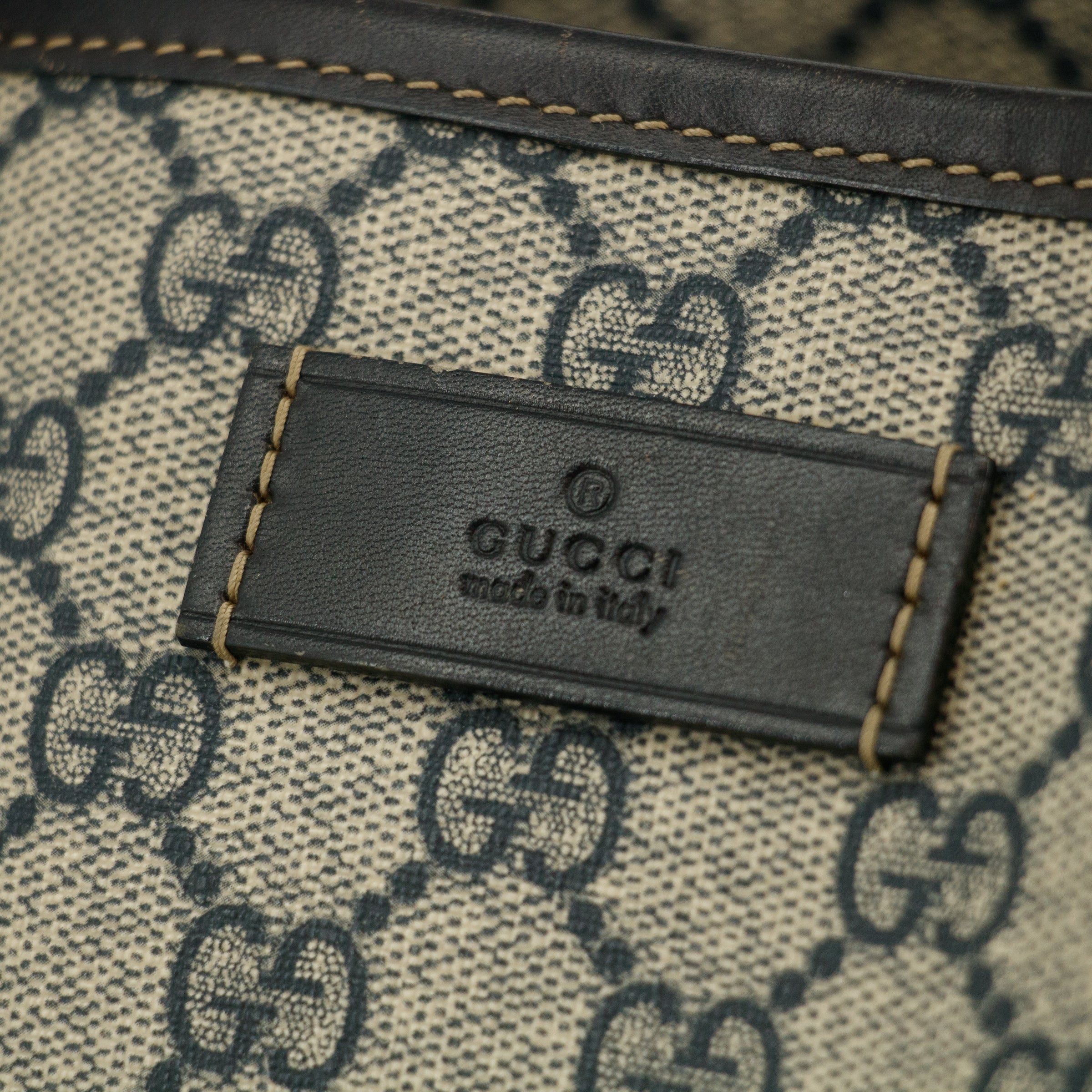 Gucci GG Supreme Canvas Coated Blue Shoulder Bag SKU-#3192 handbag tote