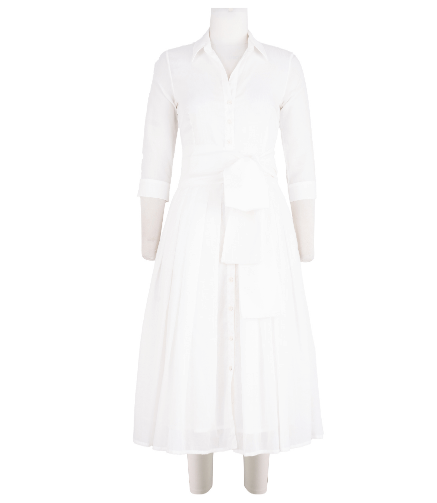 Audrey Dress #4 White Midi Dress Madison Maison Beverly Hills Italy Or – Jenifers Designer Closet