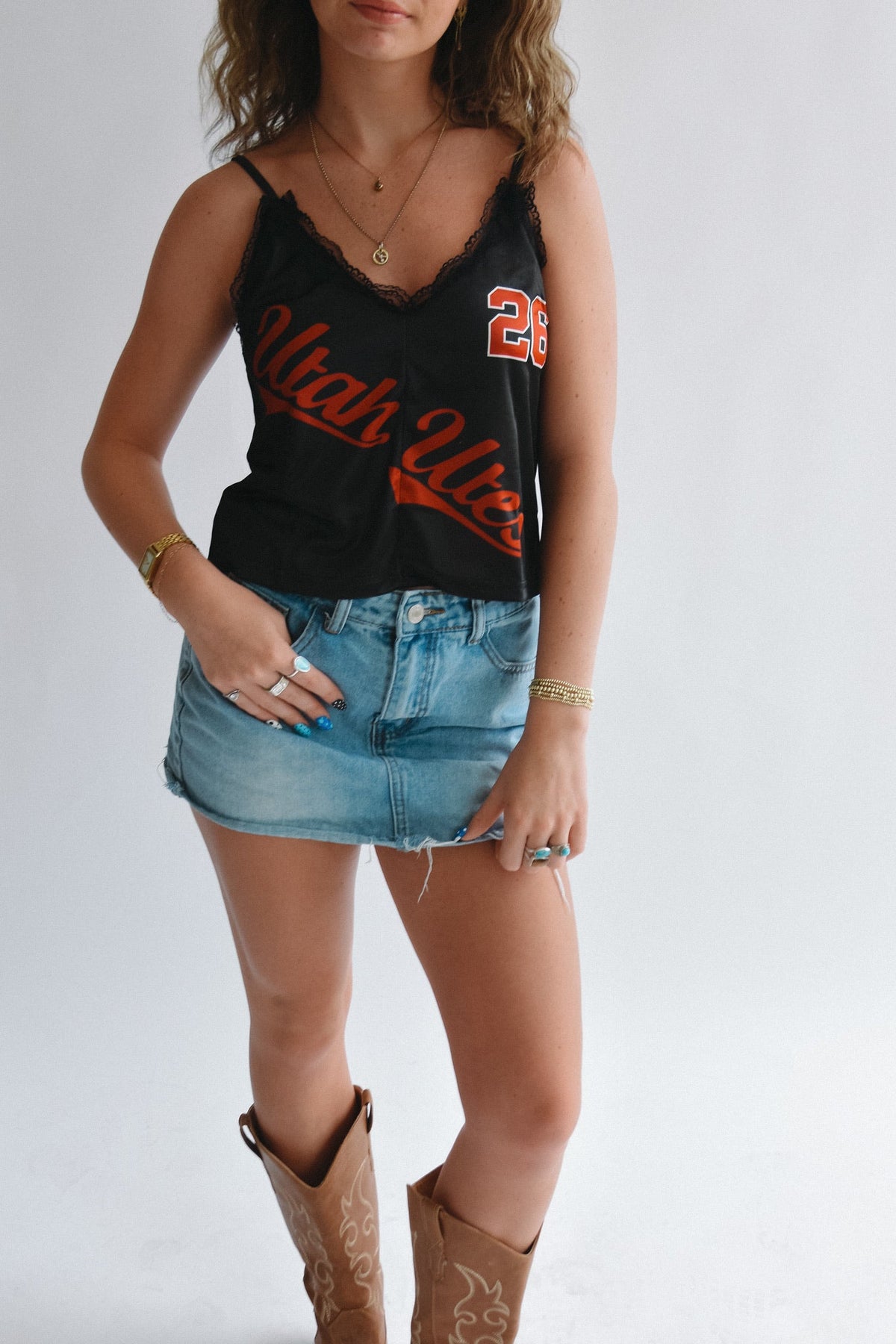 Utah Lacey Tank Utes Ladies top shirt spaghetti straps lace