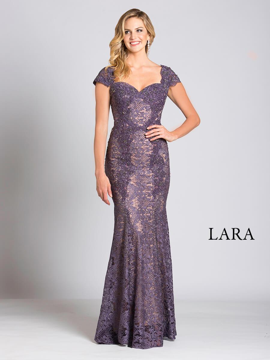 Lara 33491 - Fitted Lace Mermaid Gown OUTLET MOB dress long formal MOG New York