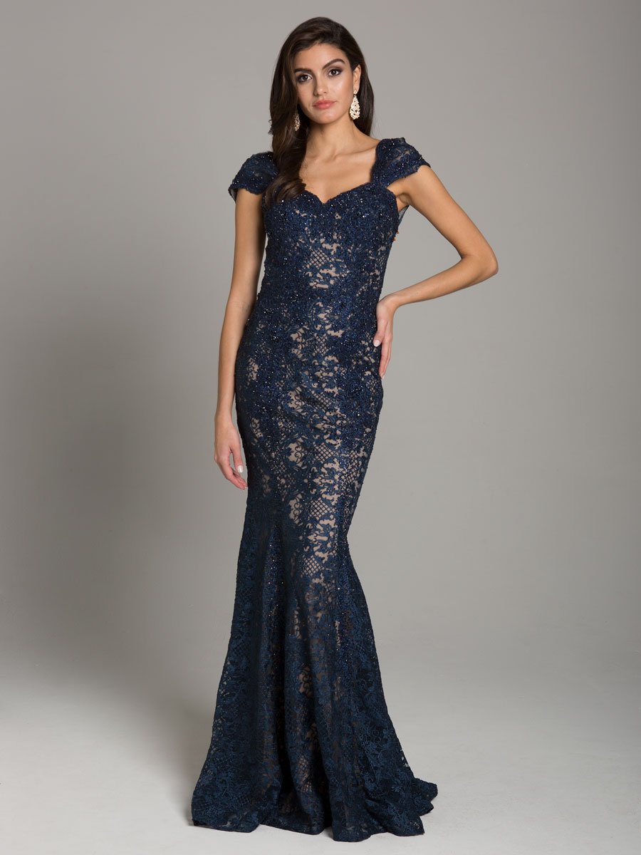 Lara 33491 - Fitted Lace Mermaid Gown OUTLET MOB dress long formal MOG New York