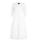 Audrey Dress #4 White Midi Dress Madison Maison Beverly Hills Italy Organic cotton