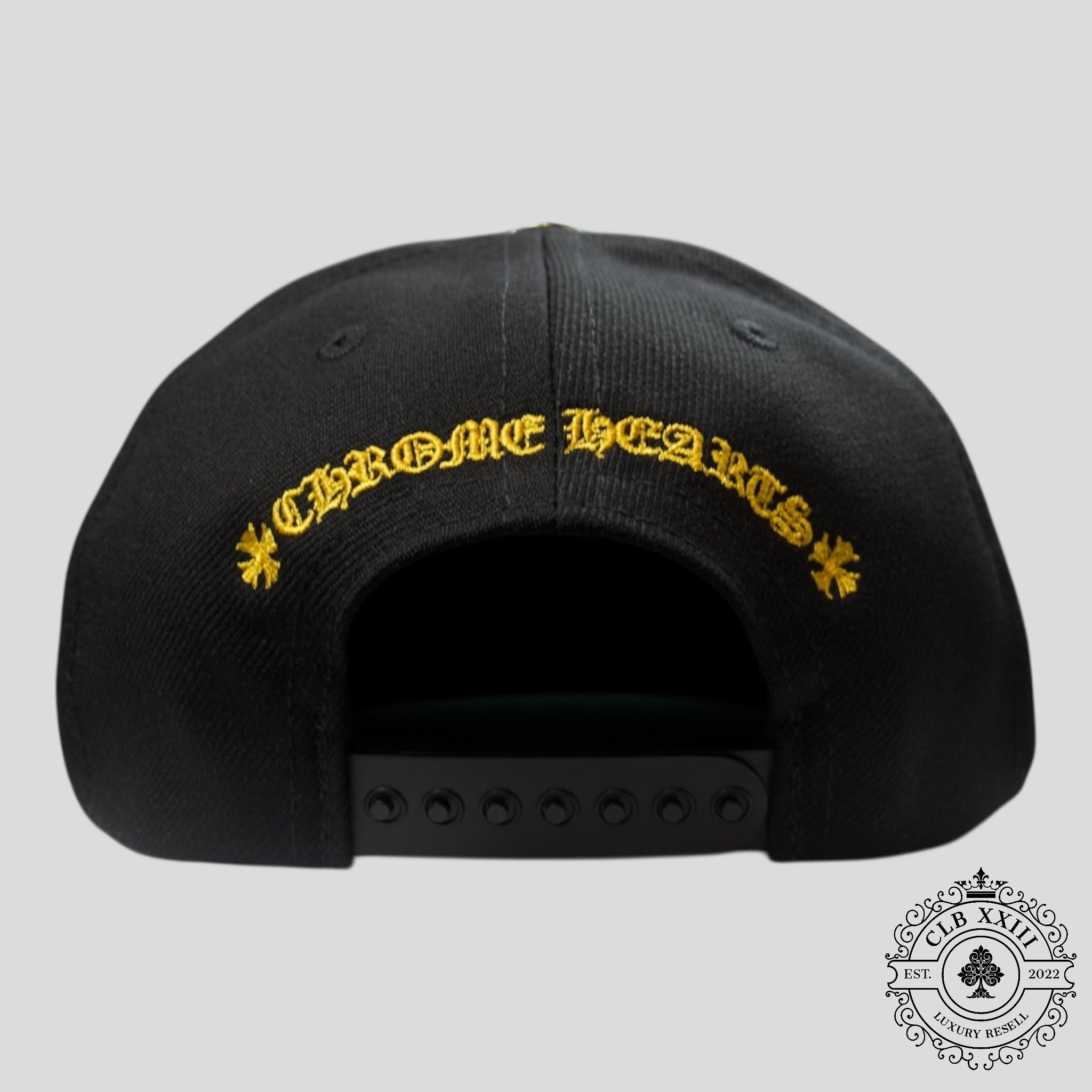 Chrome Hearts CH Embroidered Hat in Black / Gold Men's Cap unisex