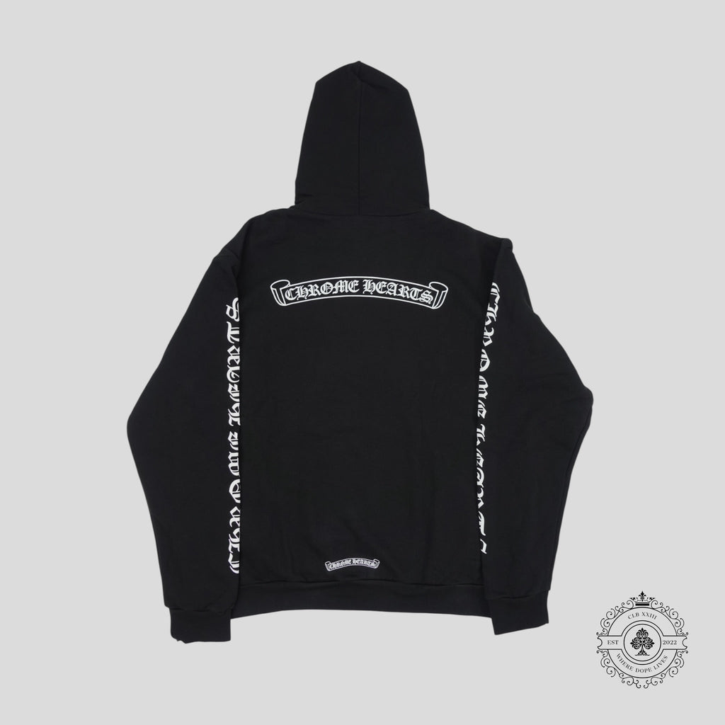 Chrome Hearts Scroll Logo Hoodie in Black sweatshirt men's unisex LG