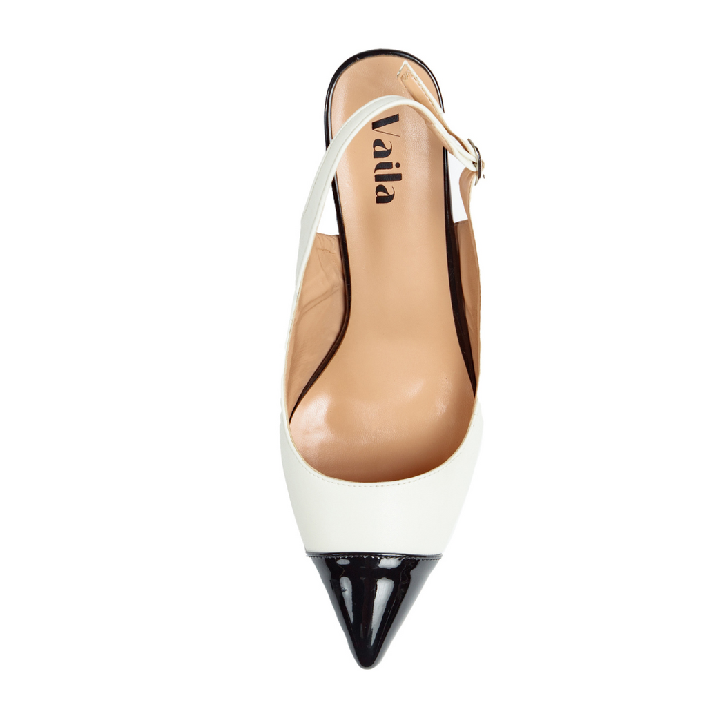 Drew Slingback Pumps Vaila 9 slingbacks heels spectator black white