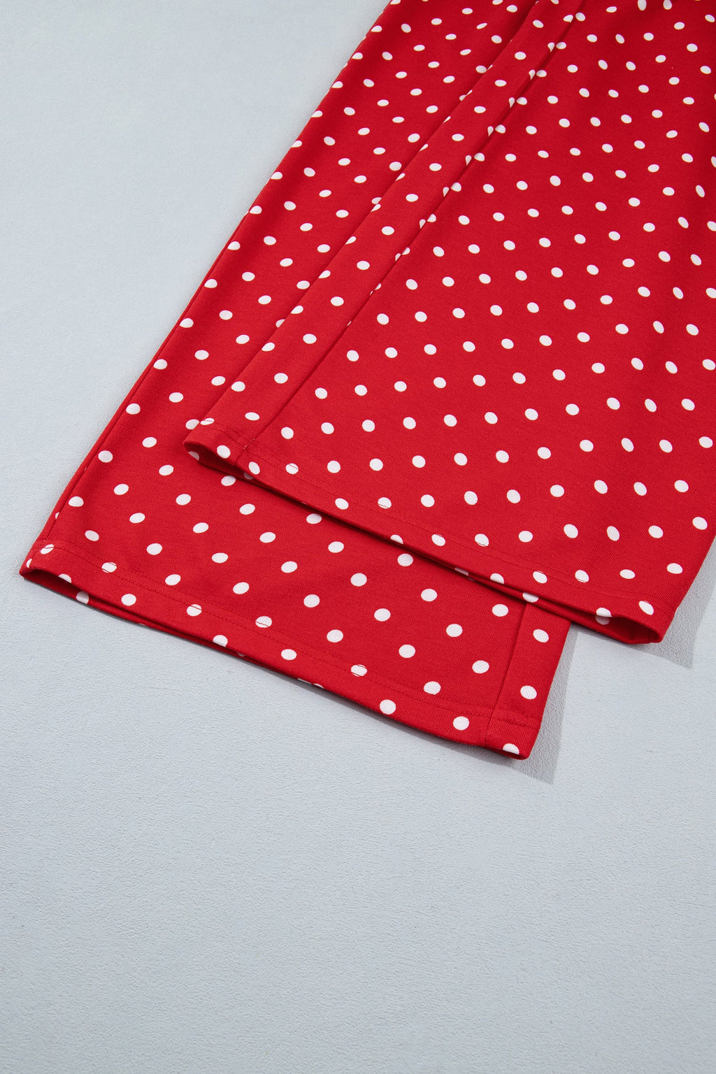Jane Polka Dot Drawstring Wide Leg Long Sleeve Top Pant Set Outfit