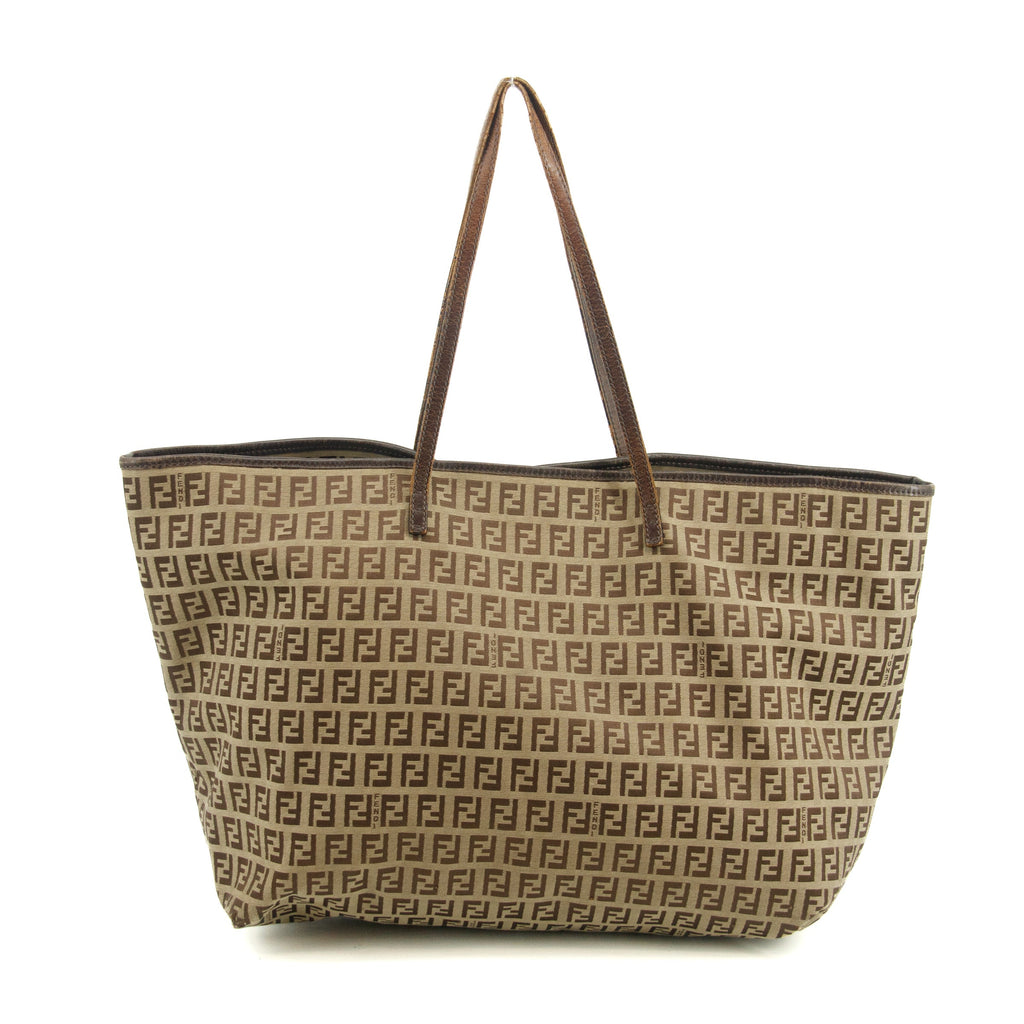 Fendi FF Zucchino Patter Beige Shoulder Bag  #3579