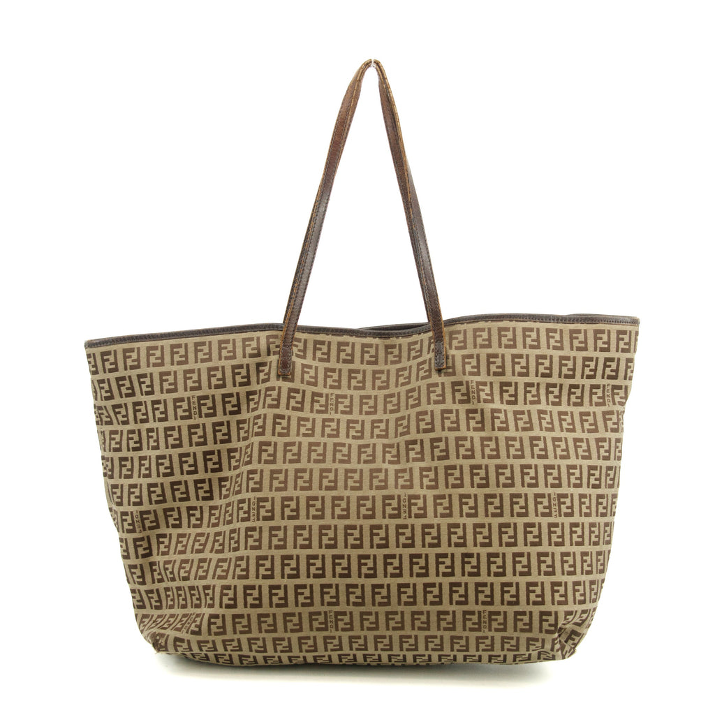 Fendi FF Zucchino Patter Beige Shoulder Bag  #3579