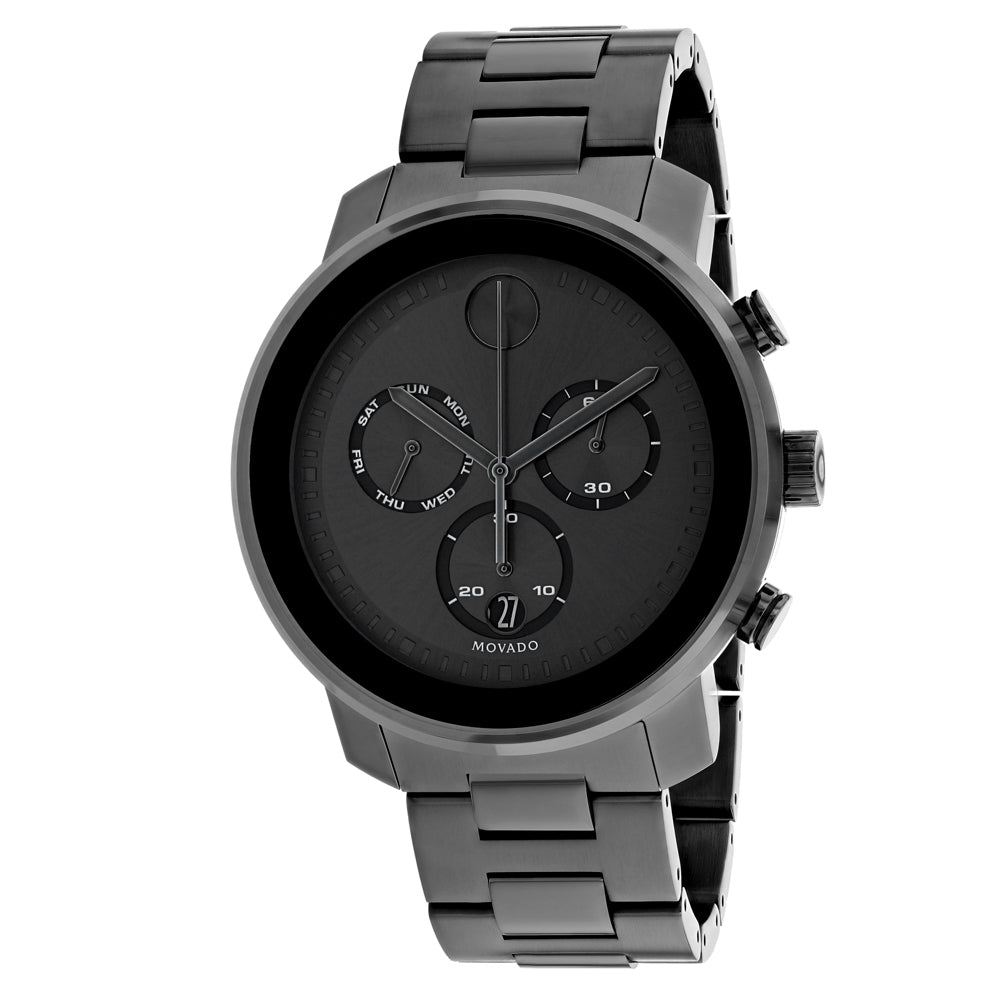 Movado Men's Bold wrist watch Designer Luxury gunmetal