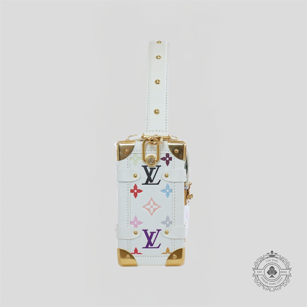 Louis Vuitton X Takashi Murakami Side Trunk MM handbag purse new white multi