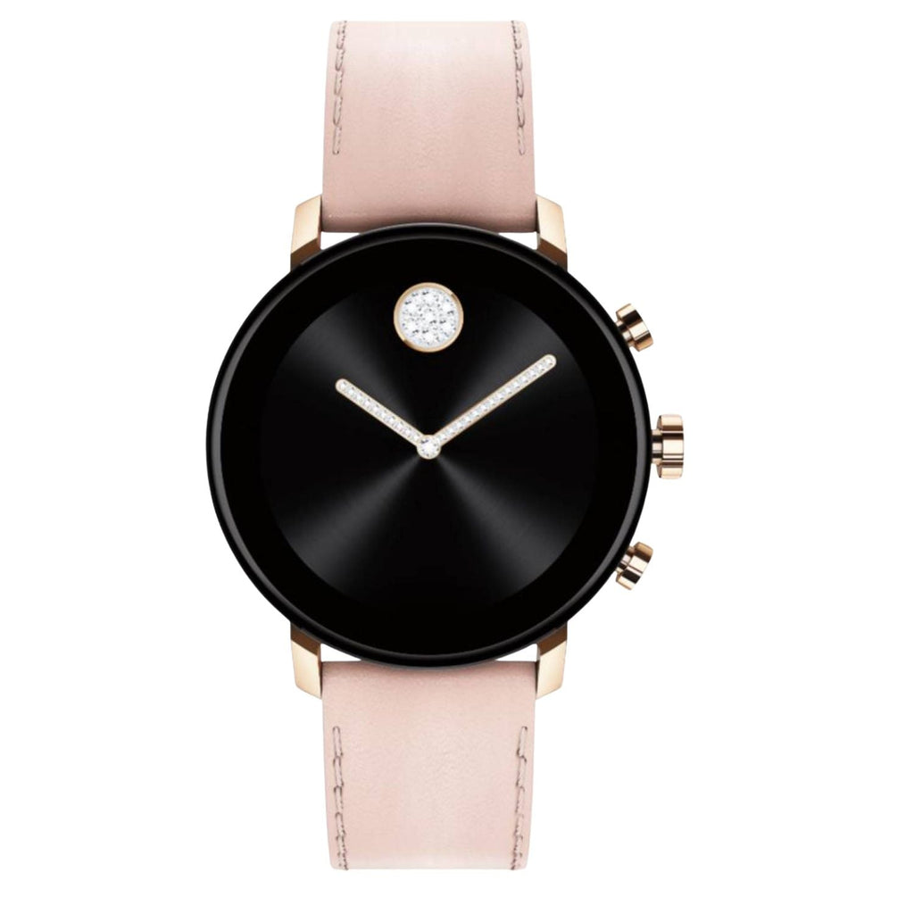 Movado Ladies Connect Watch Designer Luxury Pink Black