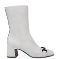 White Leather w/ black Back Stripe Boot horse bit Italy Madison Maison