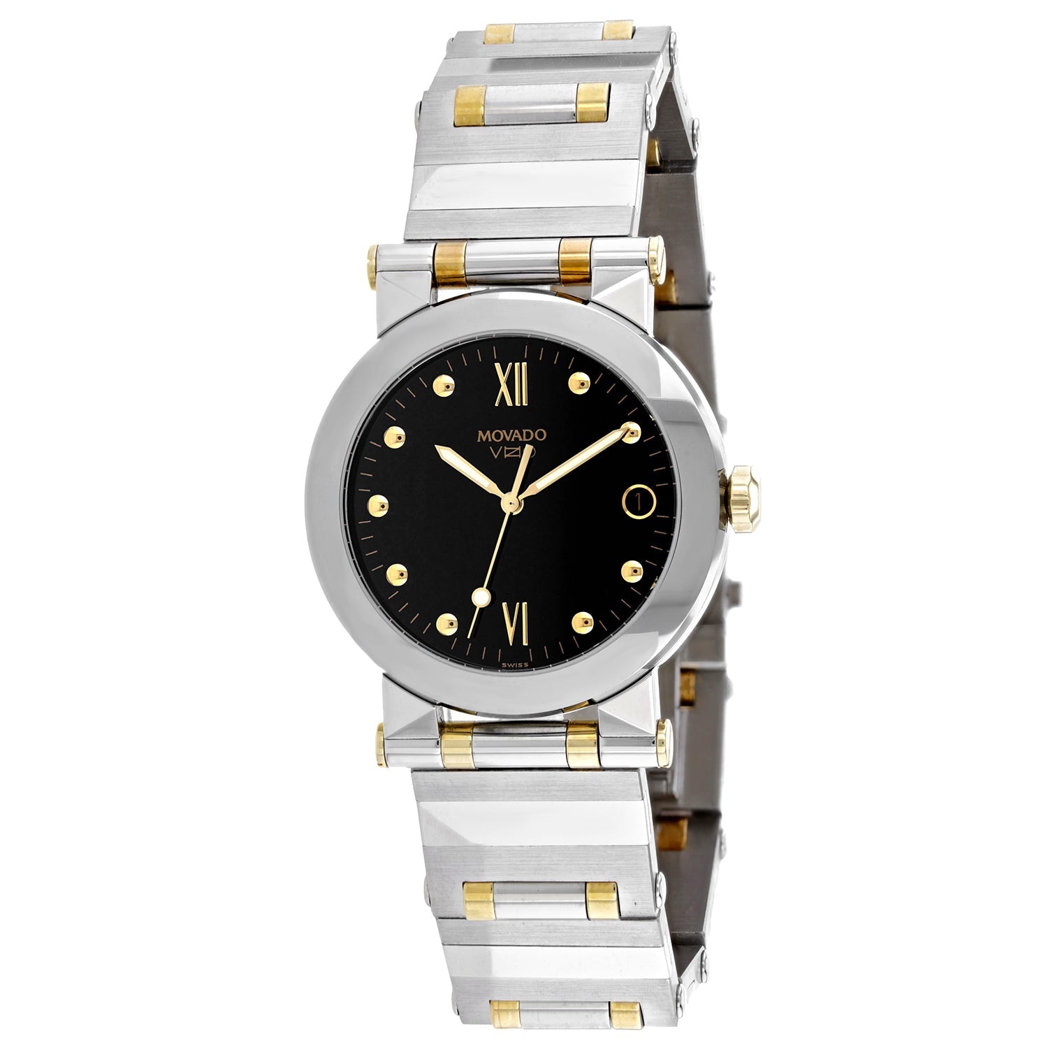 Movado ladies Vizio watch silver gold designer luxury