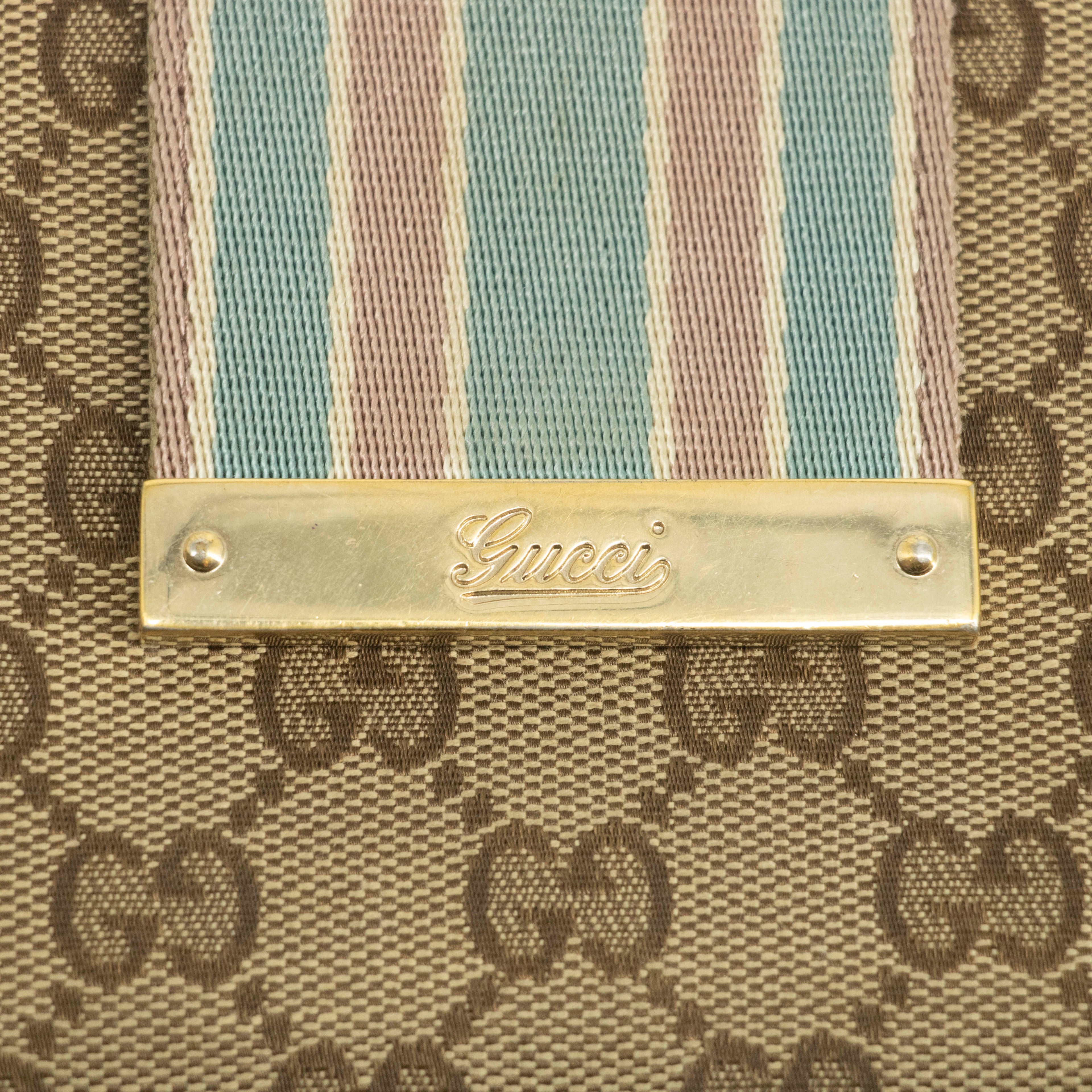Gucci Beige & Pink GG Canvas French Flap Long Wallet #3920