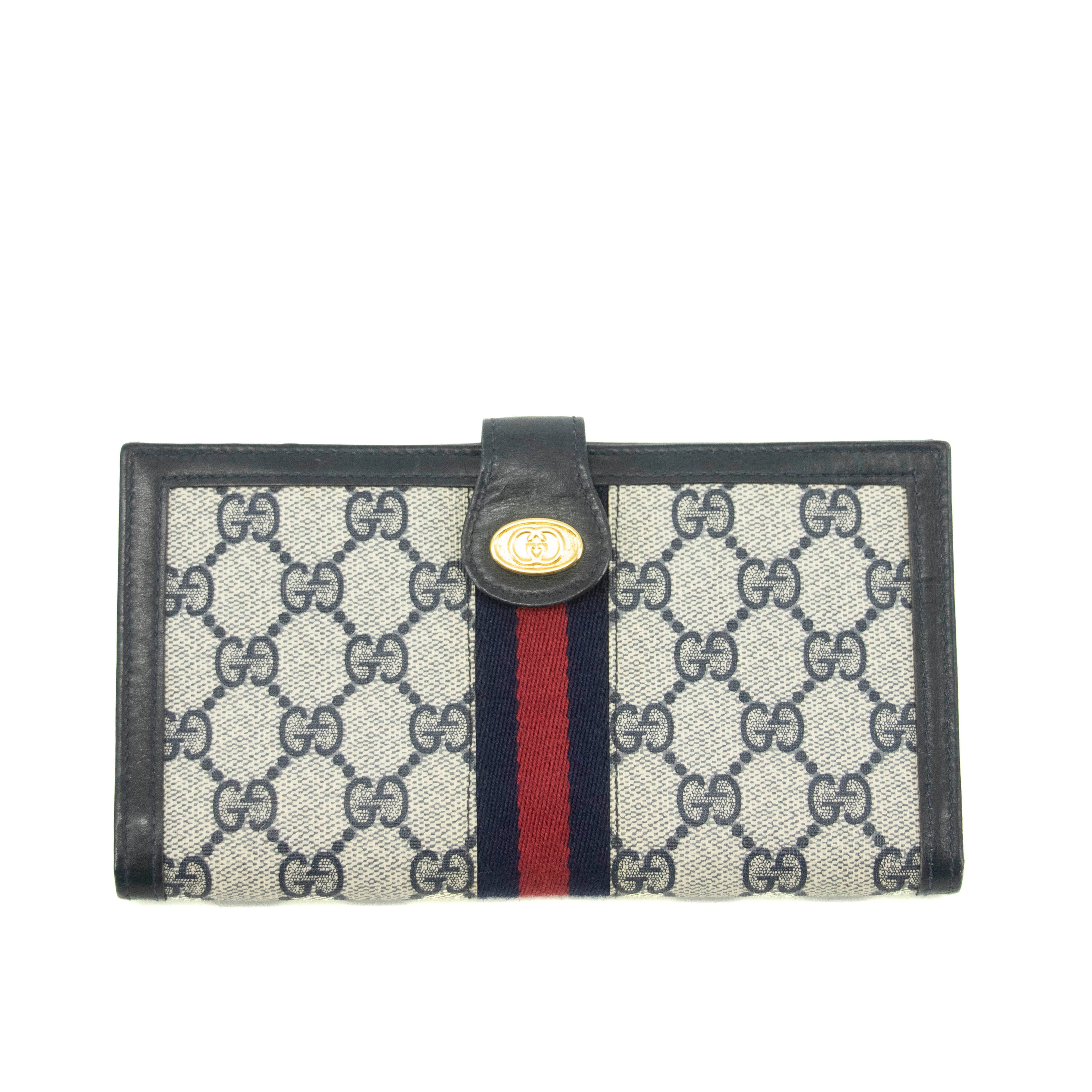 Gucci Canvas Coded Blue Ophidia Long Wallet #3947 GG
