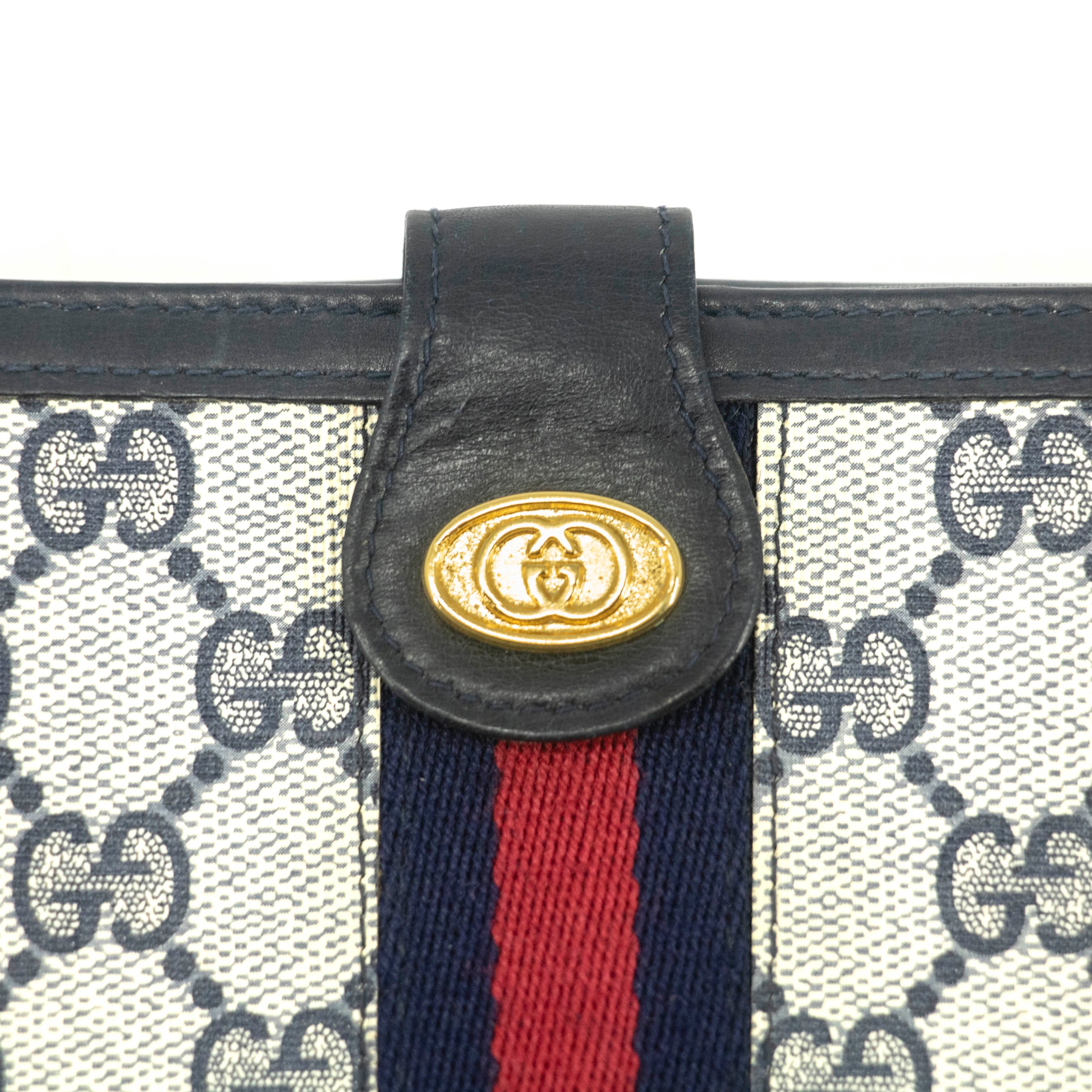 Gucci Canvas Coded Blue Ophidia Long Wallet #3947 GG