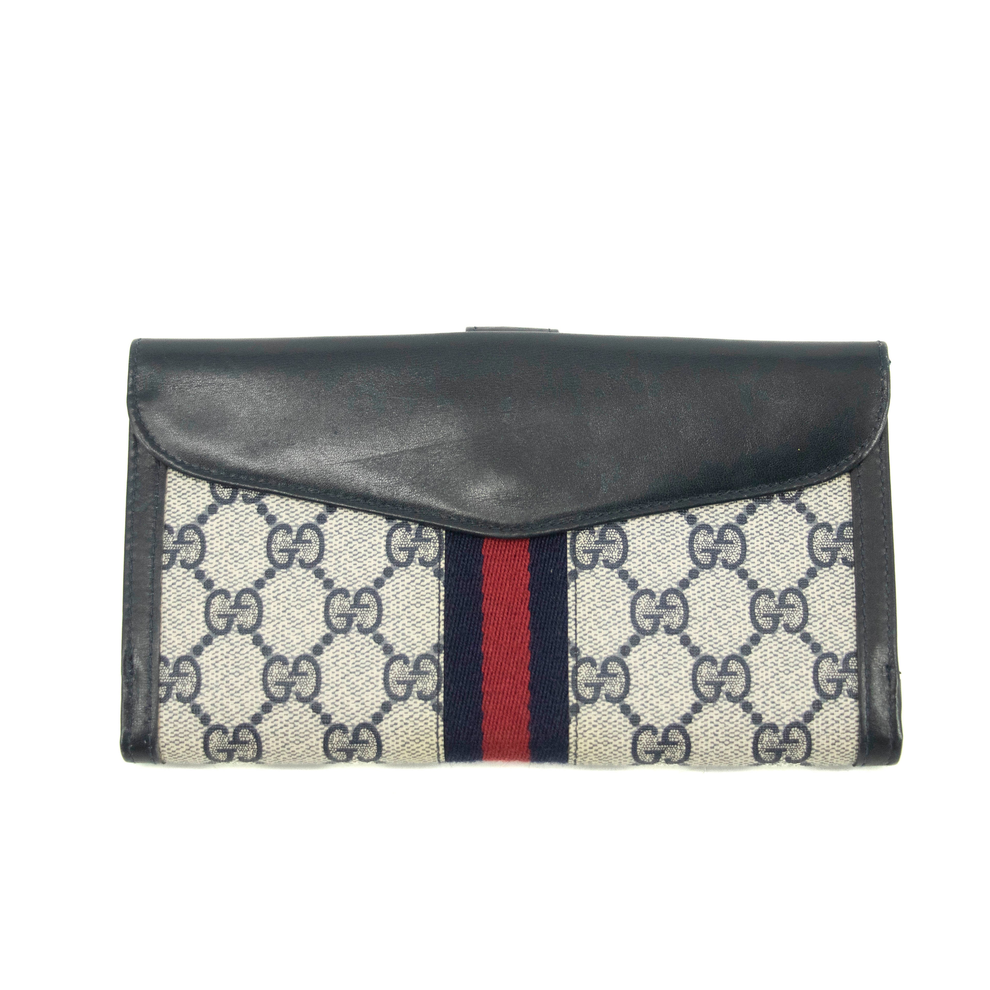 Gucci Canvas Coded Blue Ophidia Long Wallet #3947 GG