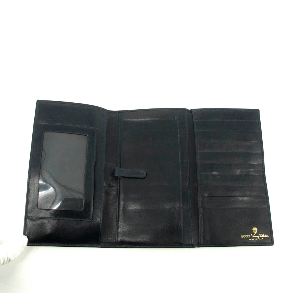 Gucci Canvas Coded Blue Ophidia Long Wallet #3947 GG