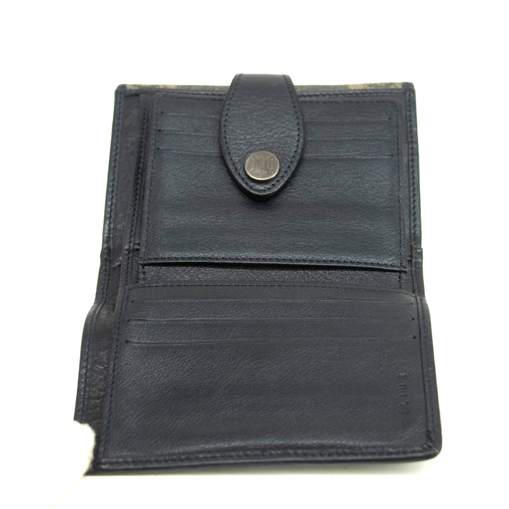 Celine Triomphe Canvas Blue and Grey Fine Strap Wallet #3962