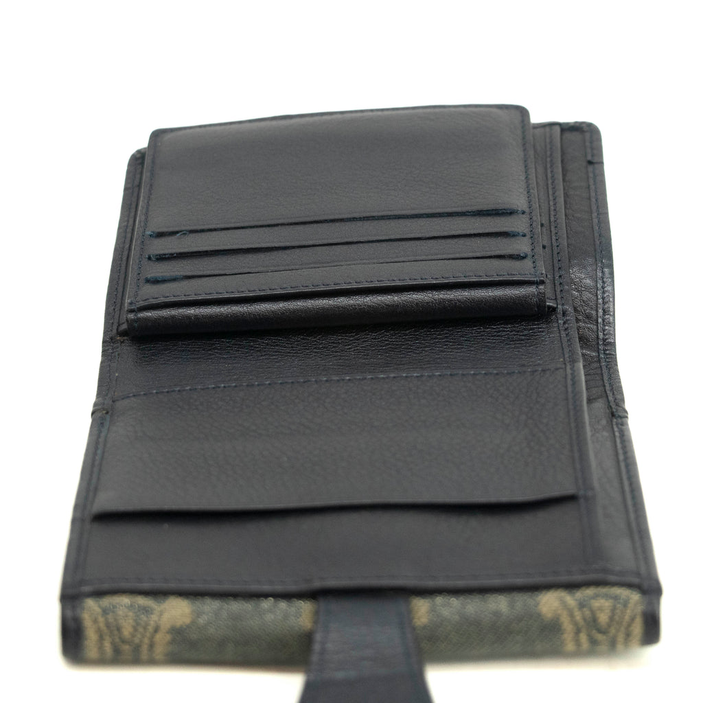 Celine Triomphe Canvas Blue and Grey Fine Strap Wallet #3962