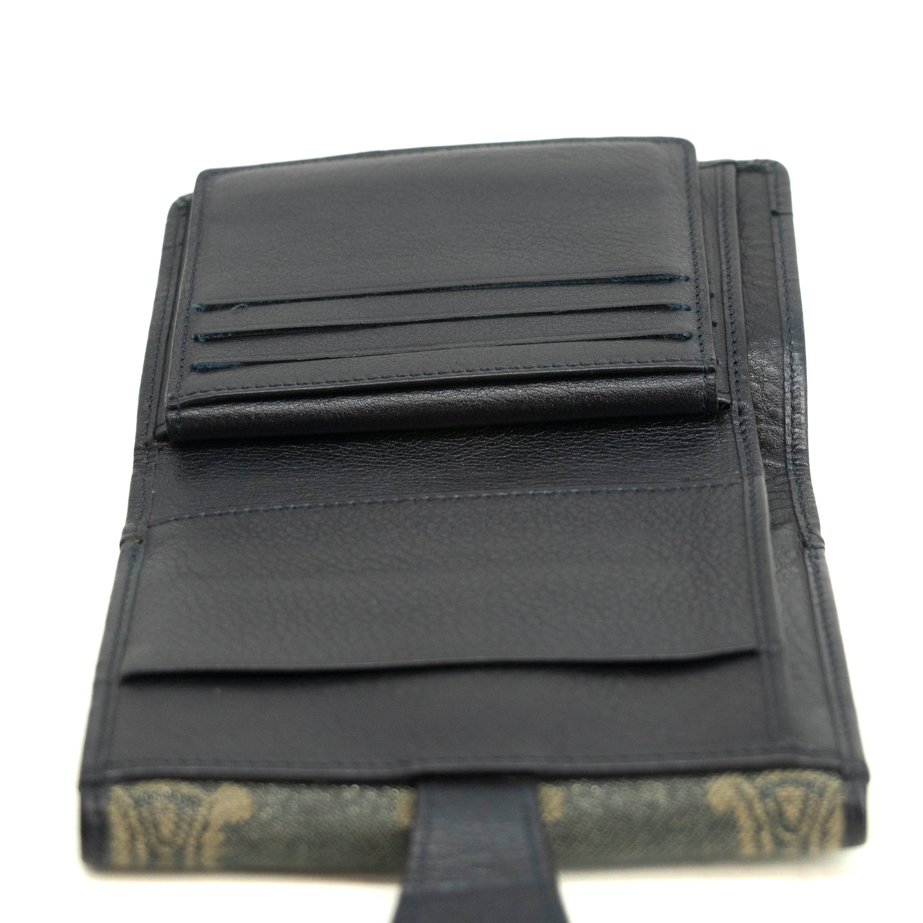 Celine Triomphe Canvas Blue and Grey Fine Strap Wallet #3962