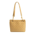 Chanel Beige Caviar Skin Quilted Matelase Shoulder Bag #3971 leather
