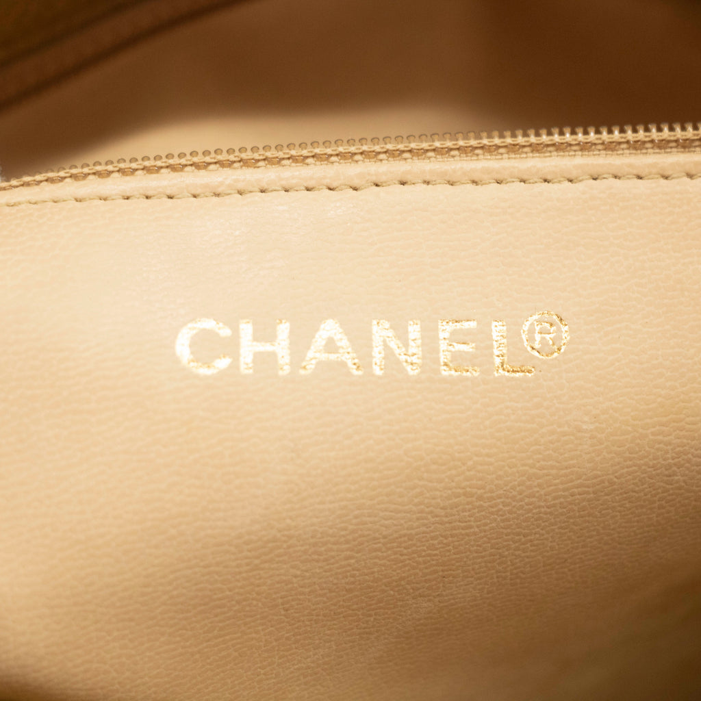 Chanel Beige Caviar Skin Quilted Matelase Shoulder Bag #3971 leather