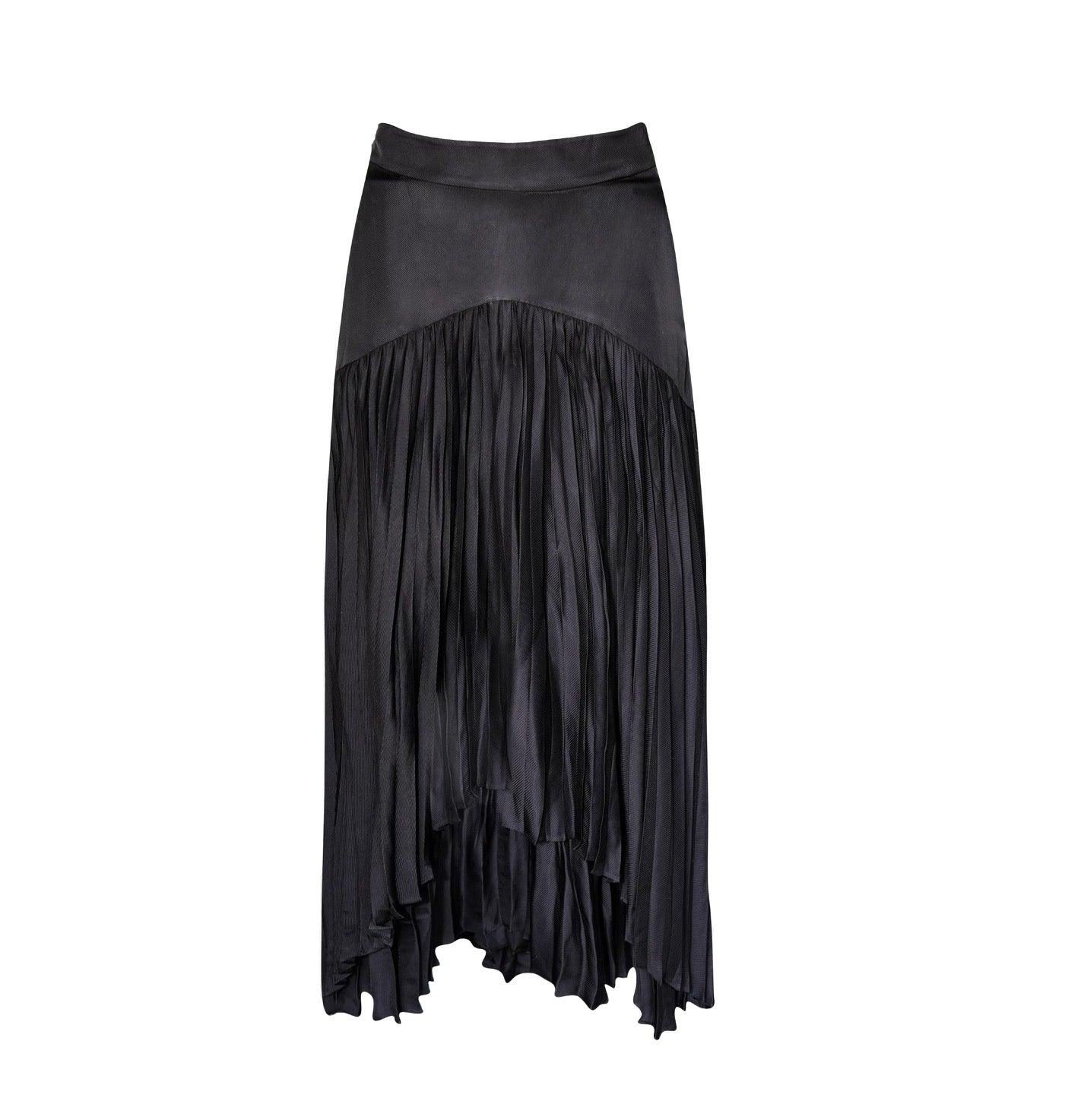 Maryanne long Black Pleated Midi Skirt – Ladies dressy career evening
