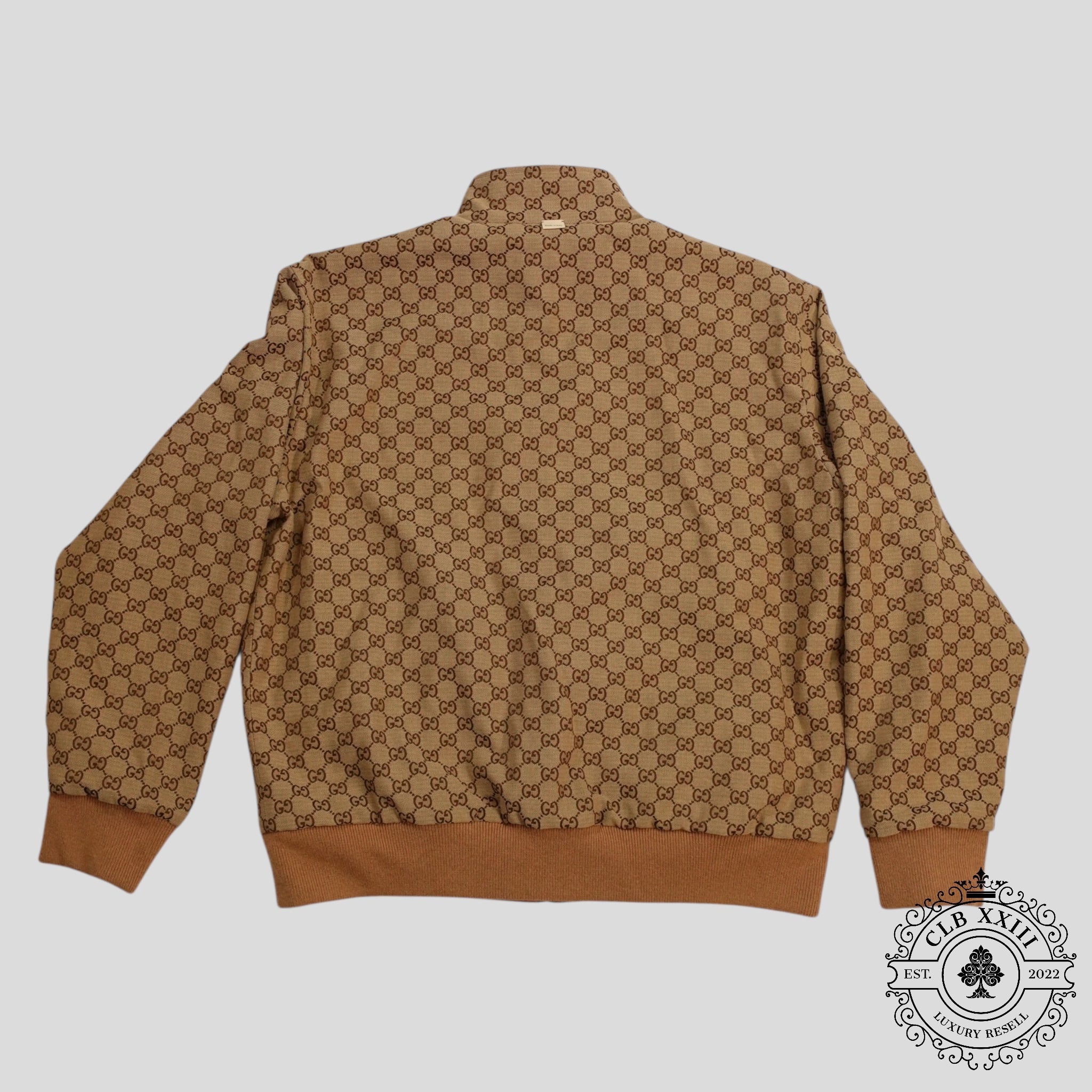 Gucci GG Supreme Canvas Reversible Jacket in Brown Men's zip-up coat 54