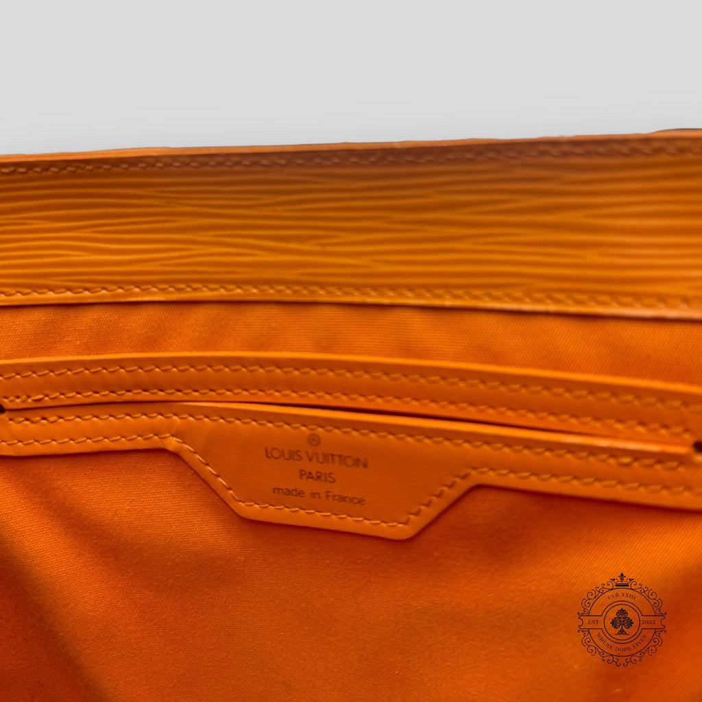 Louis Vuitton EPI Sac Plat PM Orange purse tote handbag satchel