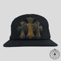 Chrome Hearts Leather Triple Cross Trucker Hat in Black/Camo cap men's unisex leather