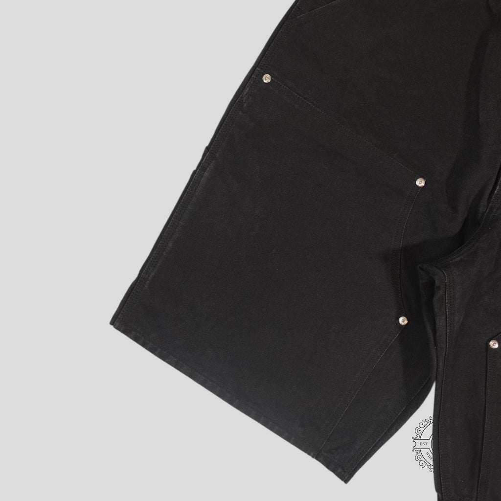 Chrome Hearts 13 Cross Patch Carpenter Shorts in Black cotton & leather 38