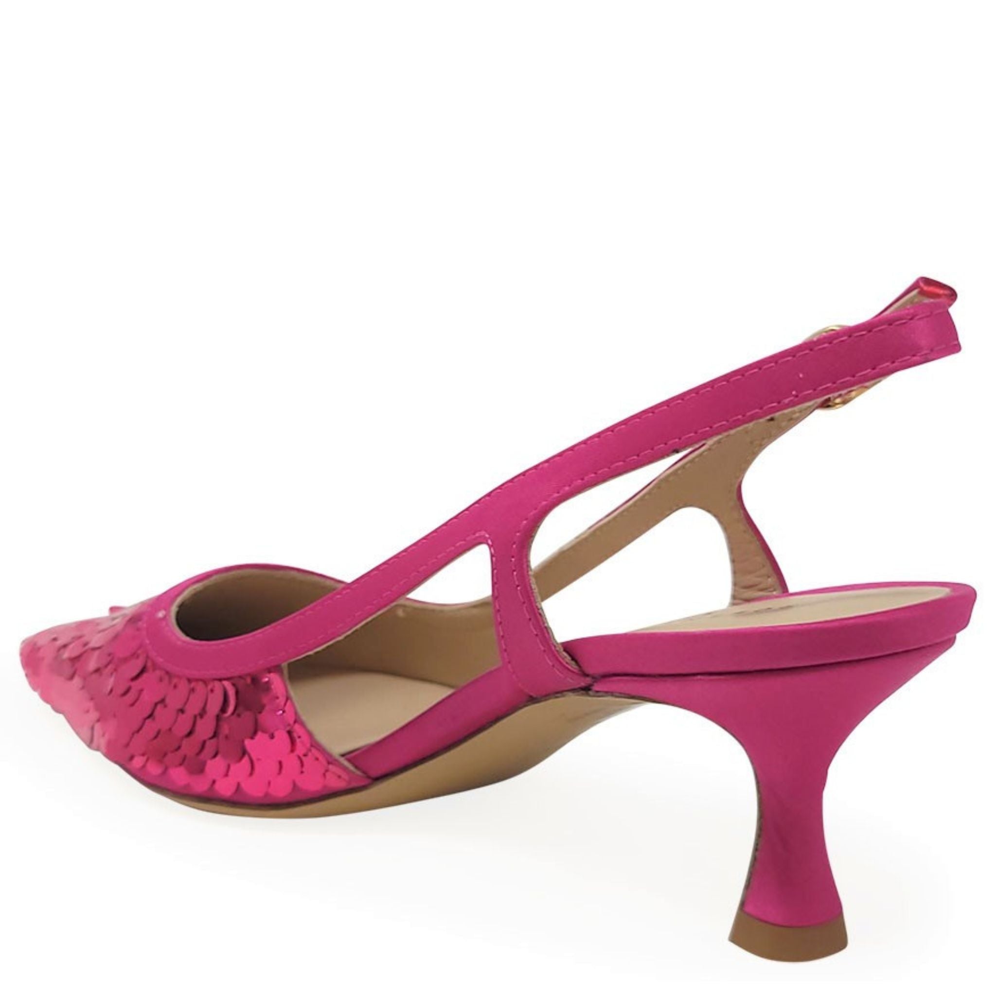 Roberto Festa Siviglia Fuchsia Sequins Slingback Heel shoes dressy cocktail