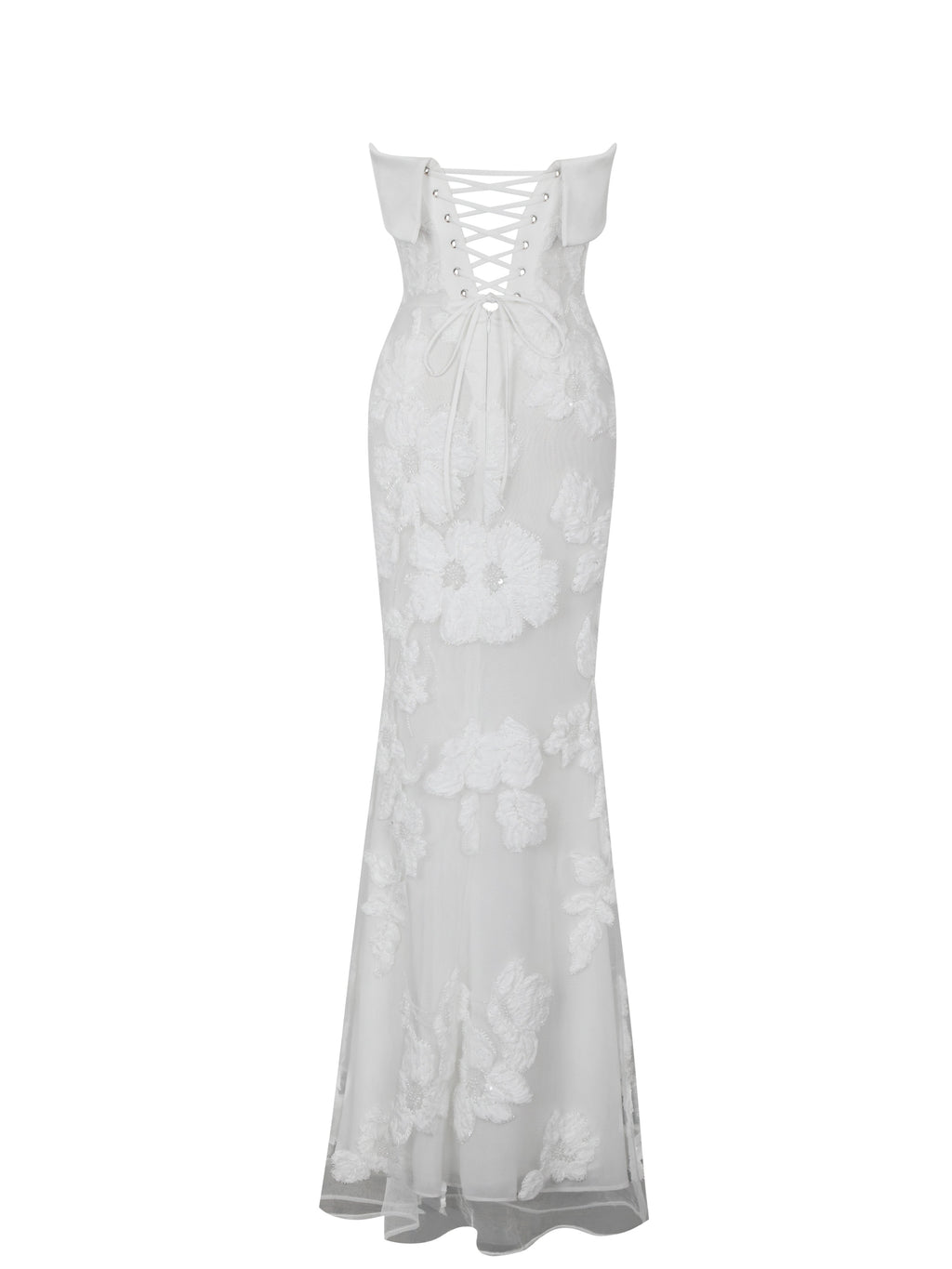 Raphaela White Floral Strapless Mermaid Wedding Dress