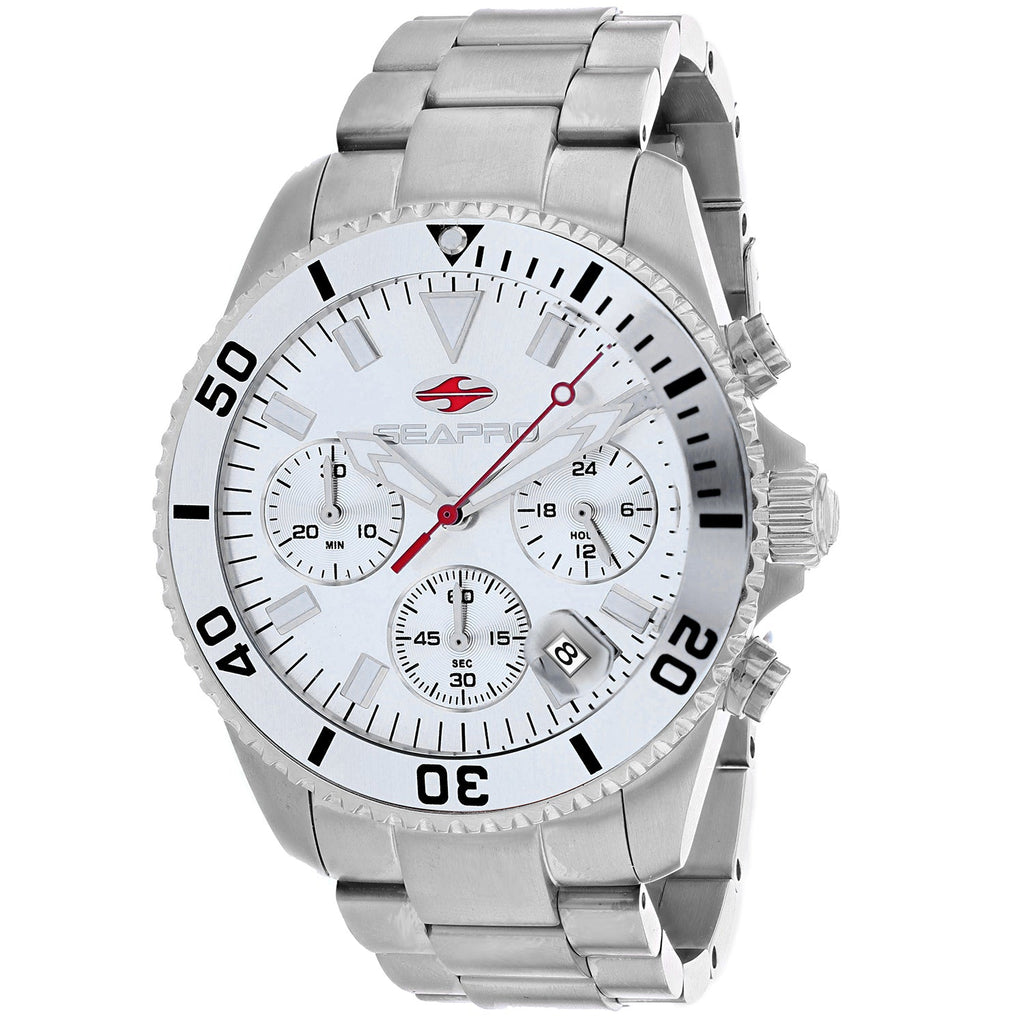 Seapro Men's Scuba 200 Chrono dive watch luxury designer silver