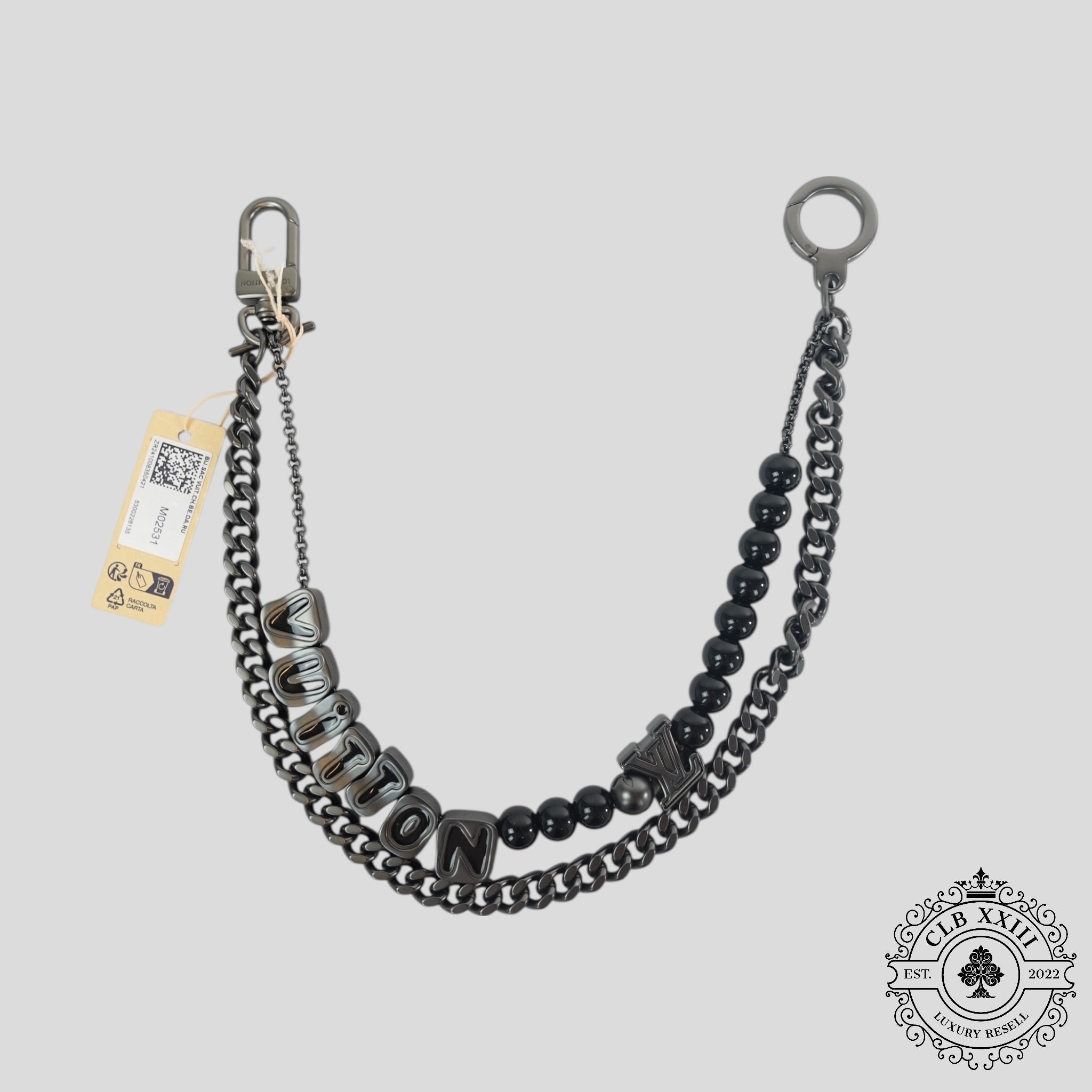 Louis Vuitton Chain Belt Bag charms in Dark Ruthenium new Unisex wallet chain