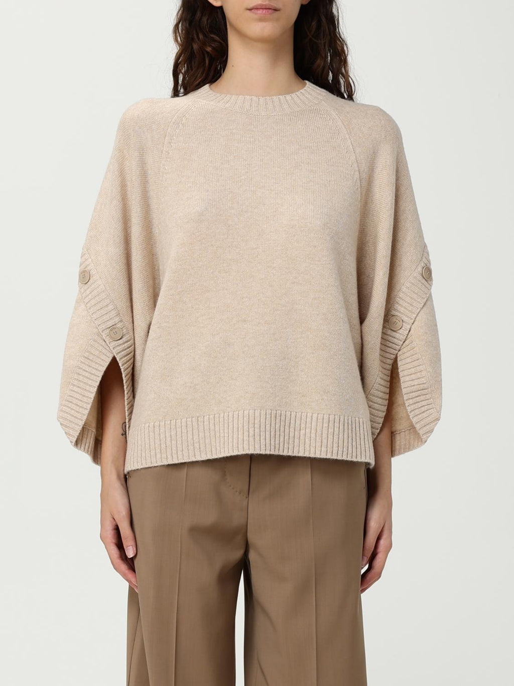 Max Mara Sweater loose ladies Sand beige